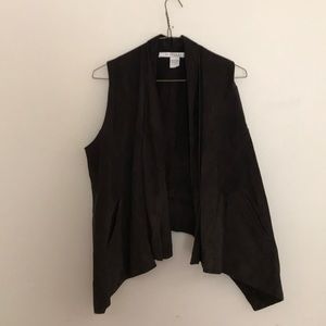 Rezrekshn Espresso suede draped vest M
